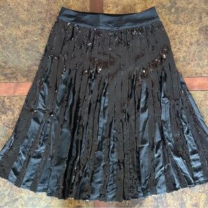 🆕 Express Black Sequin A-Line Midi Skirt